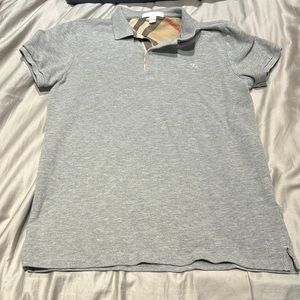 Burberry boys gray  polo shirt size 14Y